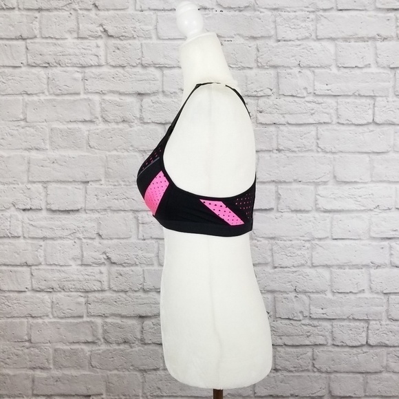 Victoria's Secret VSX Sport black pink racerback sports bra women's size 32B - Picture 7 of 9